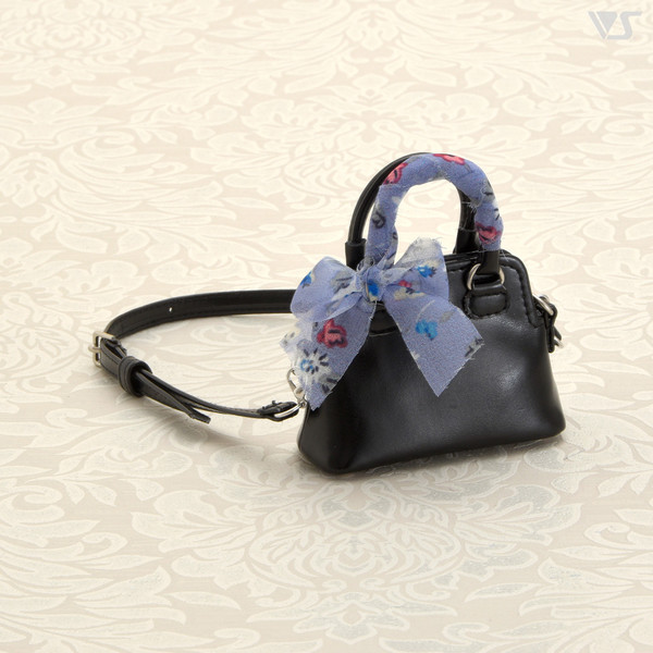 2WAY Shoulder Bag (Black Leather, Blue Scarf), Volks, Accessories, 4518992433424